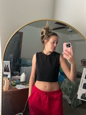 Zara Black Sleeveless Crop Top